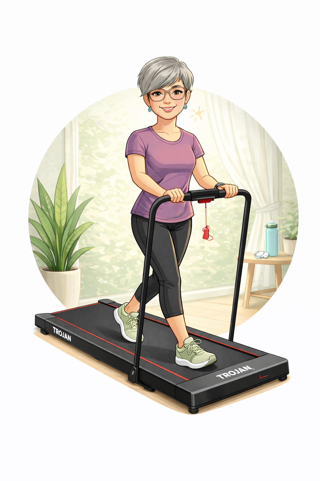 walking with confidence on a treadmill